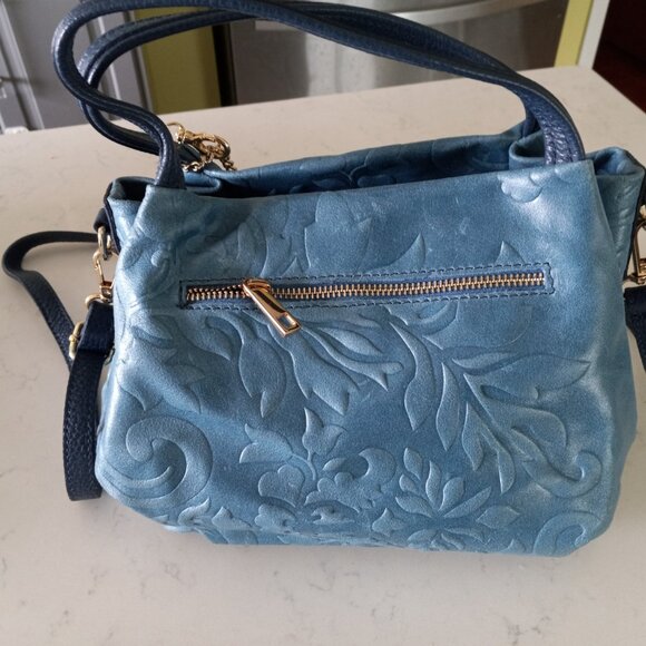 Anna Morellini genuine italian leather bag in Teal - Picture 3 of 6
